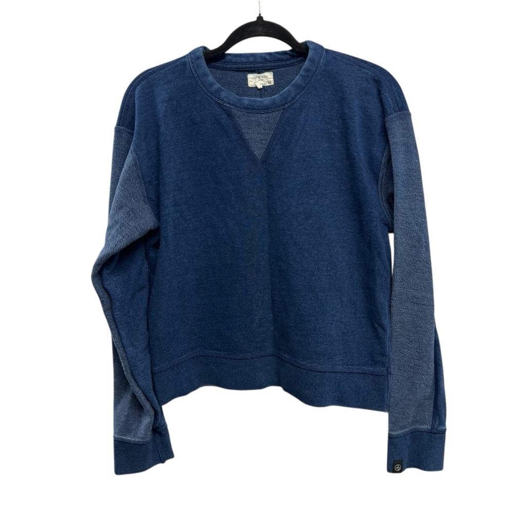 Rag & Bone Indigo Cotton Blend Crewneck Relaxed Fit Terry Sweatshirt Medium - Picture 2 of 8